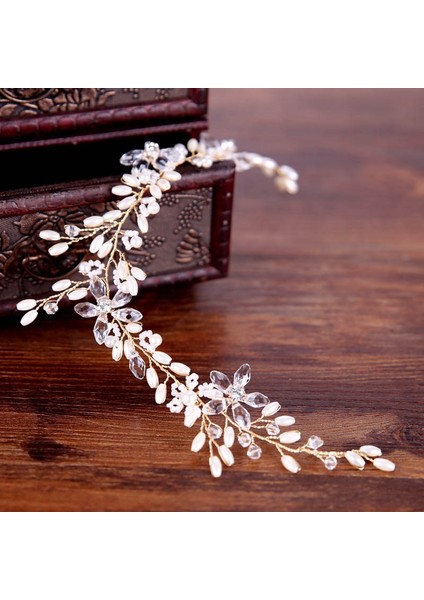 Göz Alıcı Taşlar Inciler Çiçek Düğün Taçı Nedime Gelin Başı Takı Saç Aksesuarları (Yurt Dışından) modelleri