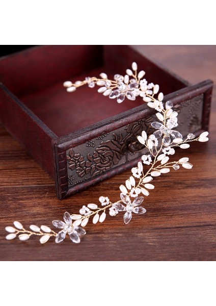 Göz Alıcı Taşlar Inciler Çiçek Düğün Taçı Nedime Gelin Başı Takı Saç Aksesuarları (Yurt Dışından) fırsatları