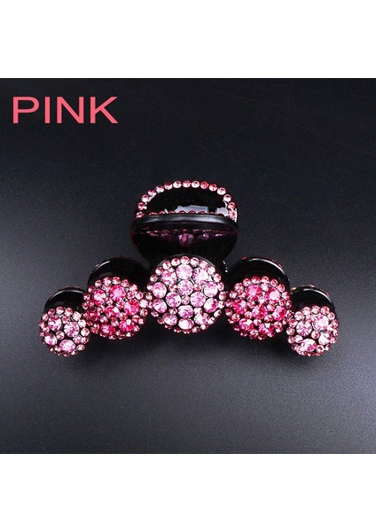 Pembe Tarzı Parlak Taşlı Saç Tokaları Kadın Moda Saç Tokaları Tarama Tarakları Taşlı Saç Aksesuarları (Yurt Dışından)