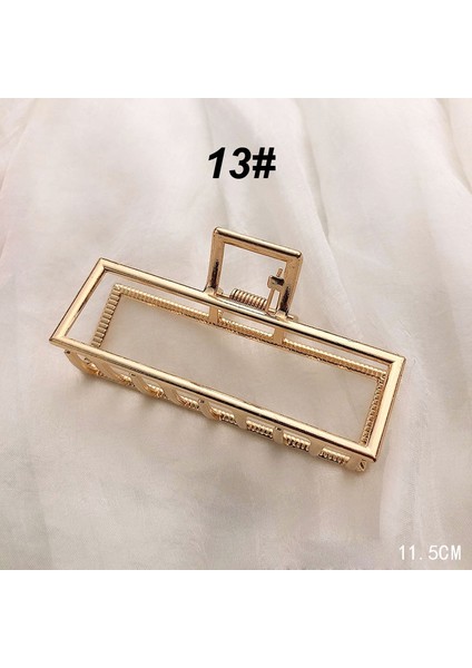 No.13 Boyutu 1pc Kadın Kızlar Geometrik Saç Tokası Metal Saç Yengeç Ay Şekilli Saç Tokası Katı Renk Toka Büyük Boy Saç Aksesuarları (Yurt Dışından)