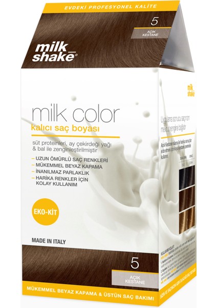 Milk-Shake Milk Color Kalıcı Saç Boyası 5 Açık Kestane