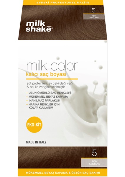 Milk-Shake Milk Color Kalıcı Saç Boyası 5 Açık Kestane