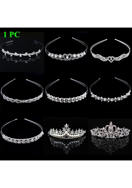 Stil 01 Moda Gelin Saç Aksesuarları Prenses Tacı Kadın Kız Çiçek & Yapraklar Taç Bandı Taşlı Kristal Düğün Parti Saç Takı Hediye (Yurt Dışından) fiyatları