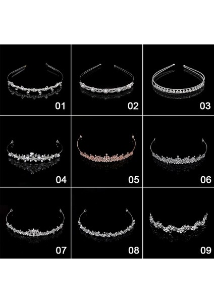 Stil 01 Moda Gelin Saç Aksesuarları Prenses Tacı Kadın Kız Çiçek & Yapraklar Taç Bandı Taşlı Kristal Düğün Parti Saç Takı Hediye (Yurt Dışından) modelleri