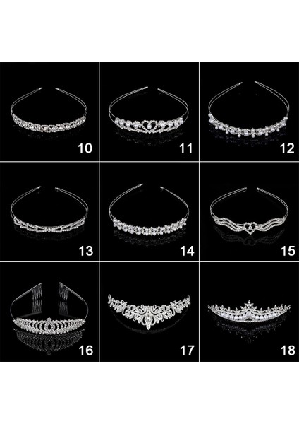 Stil 01 Moda Gelin Saç Aksesuarları Prenses Tacı Kadın Kız Çiçek & Yapraklar Taç Bandı Taşlı Kristal Düğün Parti Saç Takı Hediye (Yurt Dışından) fırsatları