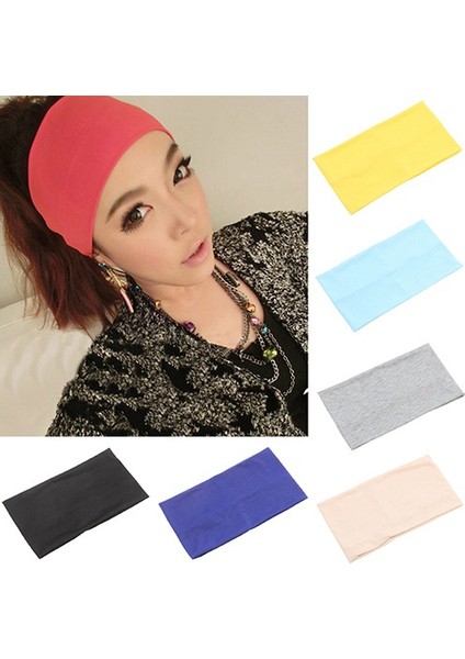 Safir Mavisi Tarzı Bir Şık Bayan Kızlar Şık Saç Bandı Geniş Yoga Bandı Esnek Spor Saç Bandı Turban Moda Aksesuarları (Yurt Dışından) fiyatları