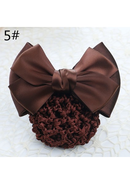 5 Kahverengi Saten Fiyonk Tül Çanta Saç Tokası Profesyonel Fiyonk Tül Kapak Saç Aksesuarları (Yurt Dışından)