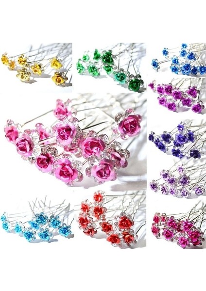 Yeşil Stil Moda Şık Kadın Çiçek Takı Düğün Saç Aksesuarı Klips Kristal Çiçek Tokaları Taşlı Saç Tokası (Yurt Dışından) fırsatları