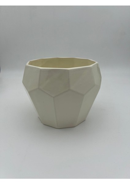 Geometrik Desenli Seramik Bitki Saksısı