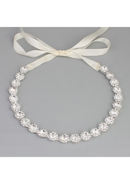 Gül Altın Tarzı Düğün Gelin Tacı Yuvarlak Kristal Taşlı Kurdele Saç Aksesuarları Baş Bandı Taç Kemer (Yurt Dışından) fiyatları