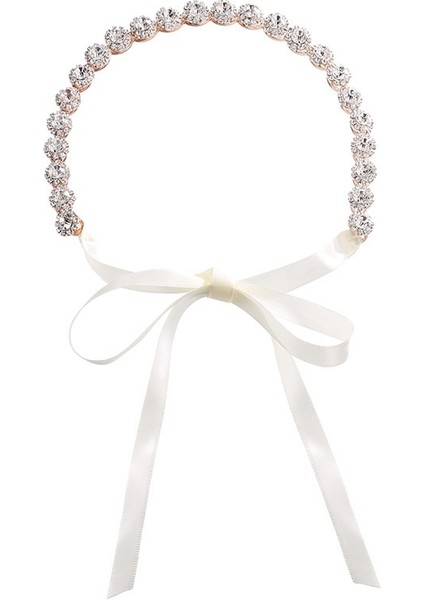 Gül Altın Tarzı Düğün Gelin Tacı Yuvarlak Kristal Taşlı Kurdele Saç Aksesuarları Baş Bandı Taç Kemer (Yurt Dışından) indirimleri