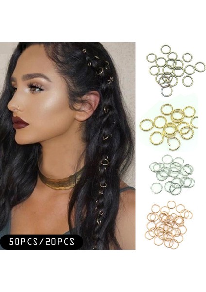 Altın Tarzı 50 Parça Örgülü Kirli Saç Bantları Dekoratif Halka Örgü Halka Saç Aksesuarları Sokak Punk Kız (Yurt Dışından) fiyatları