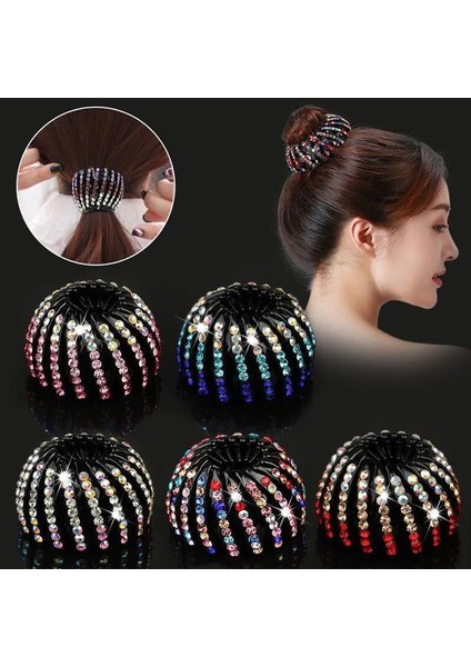Gül Pembe Tarzı Kadınlar Için Moda Saç Aksesuarları Kuş Yuvası Genişleyen Taşlı Saç Tokaları Saç Tokası Saç Topuzu (Yurt Dışından) fiyatları