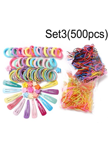 500 Adet. Kız Karışık Renk Saç Aksesuarları Seti - Lastik Toka Kız Çocuk Bayan Güvenlik Lastik Saç Bandı Ponytail Kırılgan Tutucu Kaydırma Tokası (Yurt Dışından) indirimleri