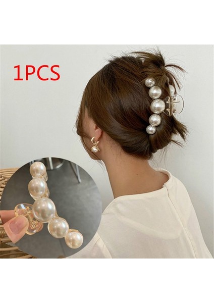 1 Adet-C Kadın Aksesuarları Için Yeni Büyük Inciler Saç Tokası Maşa Küçük Makyaj Saç Şekillendirme Tokaları (Yurt Dışından)