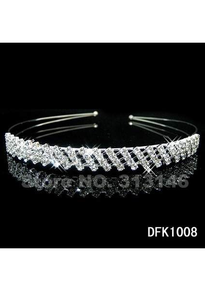 Moda Güzel Gelin Düğünü Kristal Taşlı Tacı Taç Gümüş Kaplama Kadın Bayan Çocuk Kız Tiaralar Saç Tarak Başbandı (Yurt Dışından)