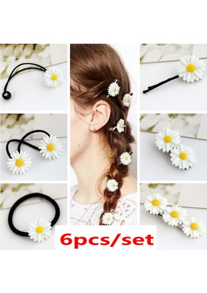 Yaz Küçük Papatya Çiçekleri Saç Tokası Papatya Yüzük Küçük Taze Japon Tacı (Yurt Dışından)