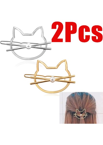 2 Adet Altın 2 Adet Moda Aşık Kedi Kulaklı Saç Tokaları Metal Saç Tokaları Saç Aksesuarları Kedi Şekilli Inci Sevimli Hayvan Şekilli Kızlar Için (Yurt Dışından) modelleri
