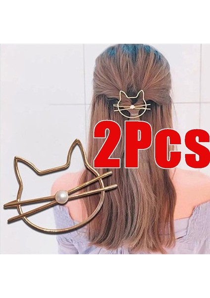 2 Adet Altın 2 Adet Moda Aşık Kedi Kulaklı Saç Tokaları Metal Saç Tokaları Saç Aksesuarları Kedi Şekilli Inci Sevimli Hayvan Şekilli Kızlar Için (Yurt Dışından) fırsatları