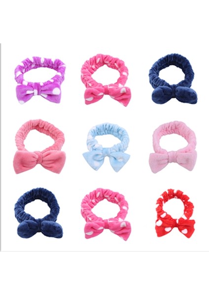 Gök Mavisi Tarzı Güzellik Büyük Kurdele Nokta Çizgili Yumuşak Duş Saç Bandı Wrap Banyo Spa Makyaj Baş Bandı (Yurt Dışından) modelleri