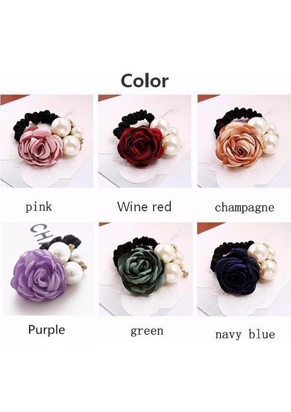 Şarap Kırmızısı Tarzı Kadın Saç Aksesuarları Elastik Çiçekli Saç Lastikleri Tokalar Saç Bantları (Yurt Dışından) fırsatları