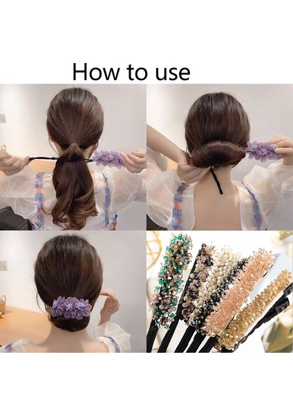 No.8 Boyut Kore Moda Toka Topuz Taşlı Incili Saç Bandı Saç Stil Araçları Kadın Kızlar Zarif Saç Topuzu Saç Aksesuarları (Yurt Dışından) modelleri