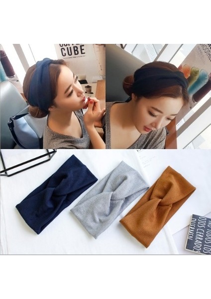 Lacivert Tarzı Sıcak Kadın Saç Bandı Yüksek Elastik Kıvrılma Kurdele Türban Saç Bantları Kız Saç Aksesuarları (Yurt Dışından) modelleri