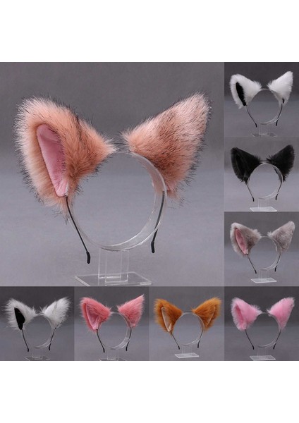H07 Sevimli Kedi Tilki Sahte Kürk Kulak Saç Hoop Parti Cosplay Saç Bandı Kürk Saç Bantları Kızlar Moda Saç Aksesuarları Hayvan Kulakları Saç Bandı (Yurt Dışından) fiyatları