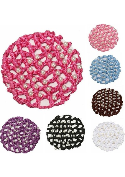 Mavi Stil Kadınlar Için Incili Örgü Dantel Saç Ağı Incili Topuz Kılıfı Beyaz Inci Saç Ağı (Yurt Dışından) modelleri