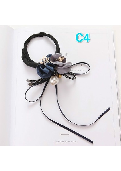 C5 Kadın Zarif Çiçek Büyük Inciler Saç Kıvırcık Topuz Yapma Kiti Kurdele Bayan Moda Saç Yapım Aracı Saç Aksesuarları (Yurt Dışından) modelleri