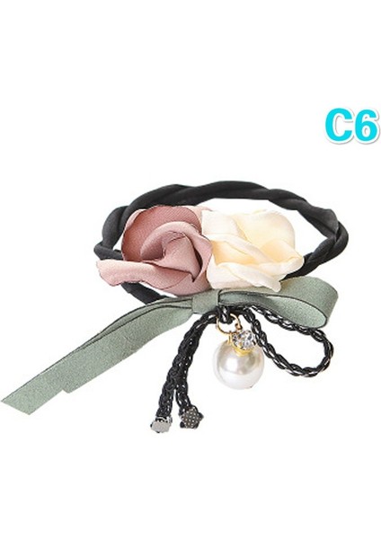 C5 Kadın Zarif Çiçek Büyük Inciler Saç Kıvırcık Topuz Yapma Kiti Kurdele Bayan Moda Saç Yapım Aracı Saç Aksesuarları (Yurt Dışından) fırsatları