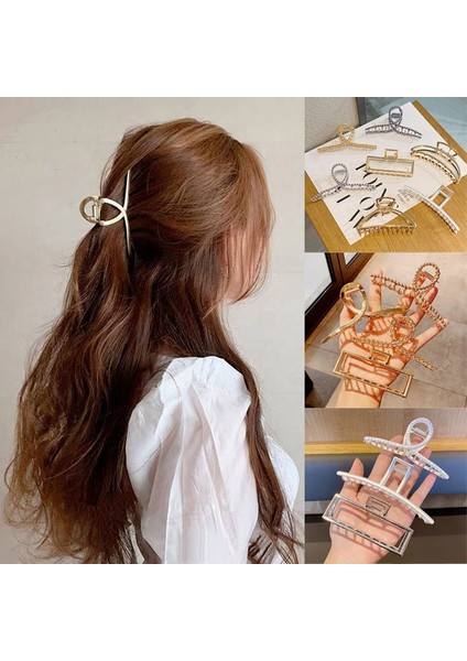 No.6 Boyutu 1pc Kadın Kızlar Geometrik Saç Tokası Metal Saç Yengeç Ay Şekilli Saç Tokası Katı Renk Toka Büyük Boy Saç Aksesuarları (Yurt Dışından) fiyatları