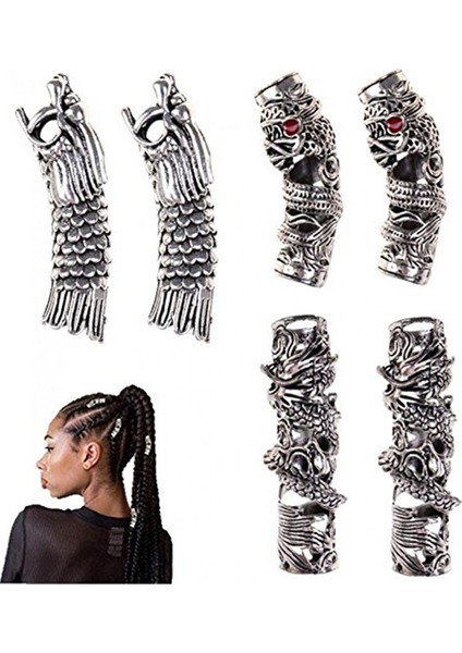 B Norse Viking Ejderha Sakalı Boncuk Dreadlocks Örgü Tüp Saç Aksesuarları (Yurt Dışından) fiyatları