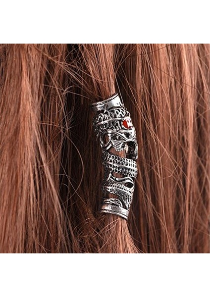 B Norse Viking Ejderha Sakalı Boncuk Dreadlocks Örgü Tüp Saç Aksesuarları (Yurt Dışından) modelleri