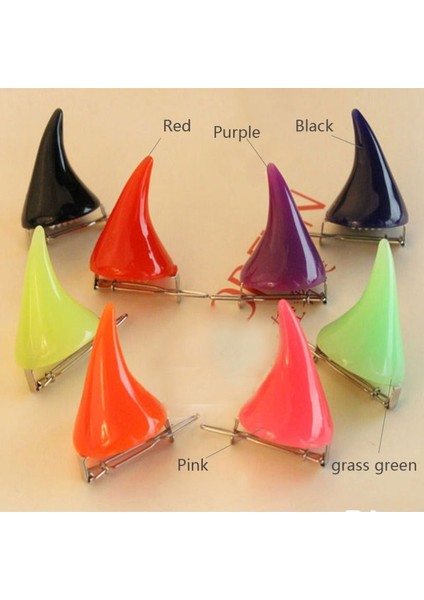 Yeşil Stil 1 Çift Kız Cadılar Bayramı Stereo Şeytan Boynuz Kulak Tokaları Saç Bandı Hairgrips Headband (Yurt Dışından)