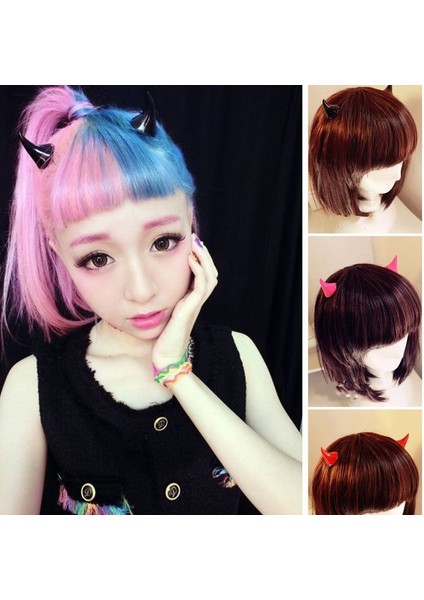 Yeşil Stil 1 Çift Kız Cadılar Bayramı Stereo Şeytan Boynuz Kulak Tokaları Saç Bandı Hairgrips Headband (Yurt Dışından) modelleri