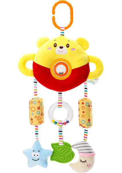 Sesli Peluş Beşik Bebek Arabası Sarı Oyuncak (Yurt Dışından)