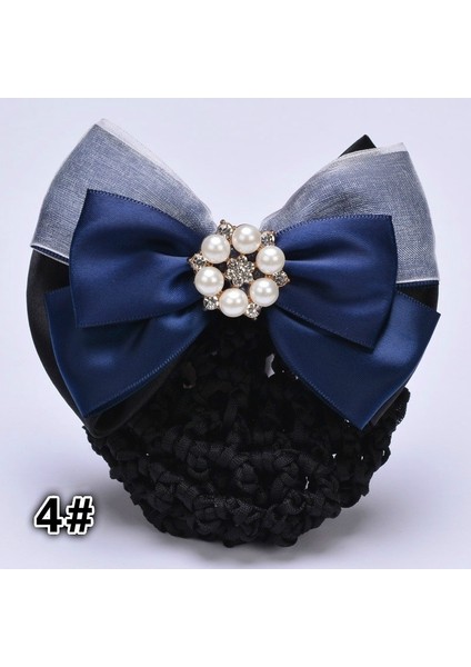 No.4 Boyutu 1 Adet Popüler Bayan Kontrast Renkli Çok Katmanlı Kurdele Tığ Toka Saç Tokası Ağ Kapak Kurdeleli Saç Topuzu Saç Tokası Saç Tokaları Saç Aksesuarları (Yurt Dışından)