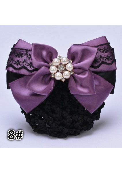 No.8 Boyut 1 Adet Popüler Bayan Kontrast Renkli Çok Katmanlı Kurdele Tığ Toka Saç Tokası Ağ Kapak Kurdeleli Saç Topuzu Saç Tokası Saç Tokaları Saç Aksesuarları (Yurt Dışından)