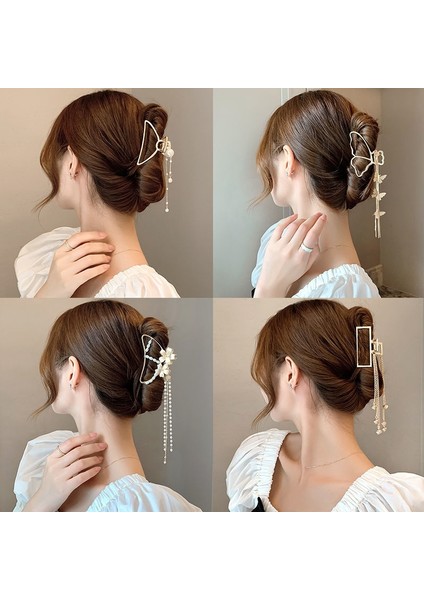 Stil-3 Yeni Kadın Zarif Kelebek Kolye Geometrik Metal Saç Tokası Tatlı Arka Saç Tutucu Klips Kafa Bandı Moda Saç Aksesuarları (Yurt Dışından) modelleri