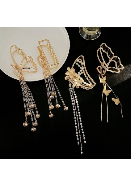 Stil-3 Yeni Kadın Zarif Kelebek Kolye Geometrik Metal Saç Tokası Tatlı Arka Saç Tutucu Klips Kafa Bandı Moda Saç Aksesuarları (Yurt Dışından) fırsatları