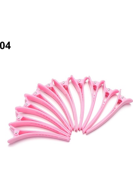 04 (10 Adet) Elastik Işaretli Saç Tokaları Kuaför Yıkama Duş Barrette Bölüm Kelepçeleri Temel Saç Tokaları Salon Stil Saç Tokaları (Yurt Dışından)