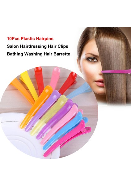 04 (10 Adet) Elastik Işaretli Saç Tokaları Kuaför Yıkama Duş Barrette Bölüm Kelepçeleri Temel Saç Tokaları Salon Stil Saç Tokaları (Yurt Dışından) indirimleri