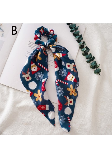 E Tie-Dye Lastik Saç Bandı Uzun Kurdele At Kuyruğu Saç Lastikleri Saç Ipi Noël Kafa Bandı Saç Aksesuarları (Yurt Dışından)