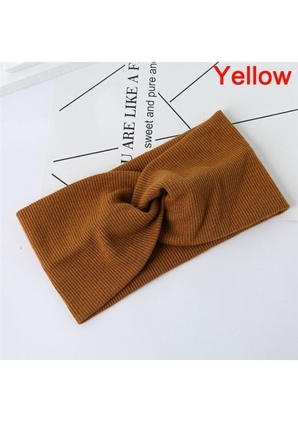 Sarı Stil Sıcak Kadın Saç Bandı Yüksek Elastik Kıvrılma Kurdele Türban Saç Bantları Kız Saç Aksesuarları (Yurt Dışından)