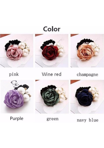 Şarap Kırmızısı Tarzı 1 Adet Kadın Kız Bayan Elastik Saç Lastikleri Çiçek Saç Tokaları Saç Bantları Yaz Saç Aksesuarları (Yurt Dışından) modelleri