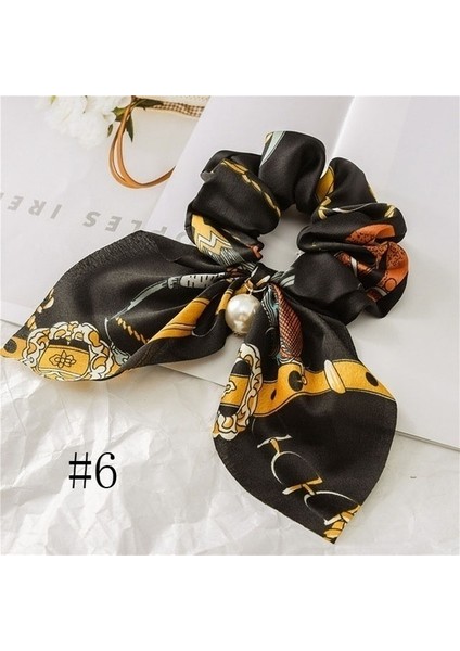 No.6 Boyutu Yeni Şifon Kurdele Inci Saç Lastikleri Kadınlar Ponytail Tutucu Saç Tokası Saç Kordonu Kauçuk Bantlar Saç Aksesuarları Noel Hediyesi Anel De Cabelo (Yurt Dışından)