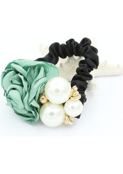 Yeşil Stil Kadın Saç Aksesuarları Elastik Çiçekli Saç Lastikleri Tokalar Saç Bantları (Yurt Dışından)