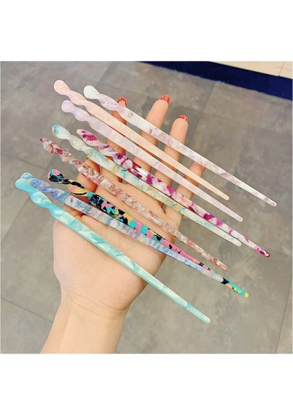 No.5 Boyutu Kadınlar Için Antika Çin Tarzı Saç Tokaları Asetat Reopstick At Kuyruğu Tutucuları Geometrik Akrilik Toka (Yurt Dışından)