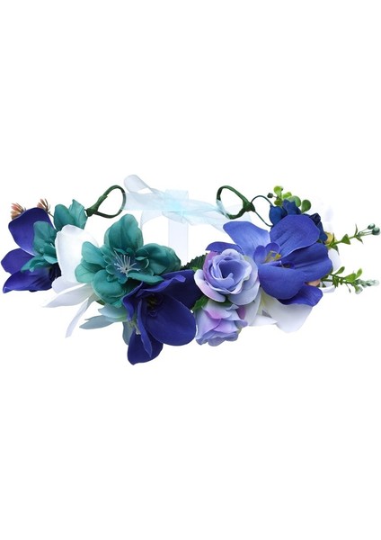 No.6 Boyutu Gelin Kadın Çiçek Tacı Saç Bandı Çiçek Taçı Kurdele Fiyonk Kız Çiçek Taçı Düğün Saç Aksesuarları (Yurt Dışından)
